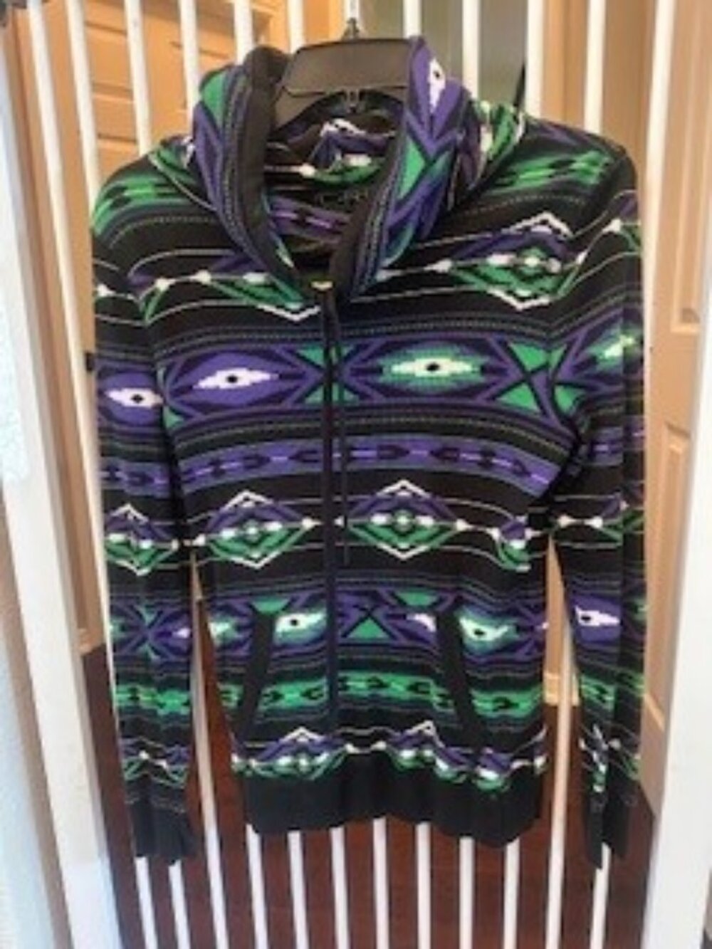 Lauren Ralph Lauren Active Southwest Print Full Zip Hoodie Size Medium
